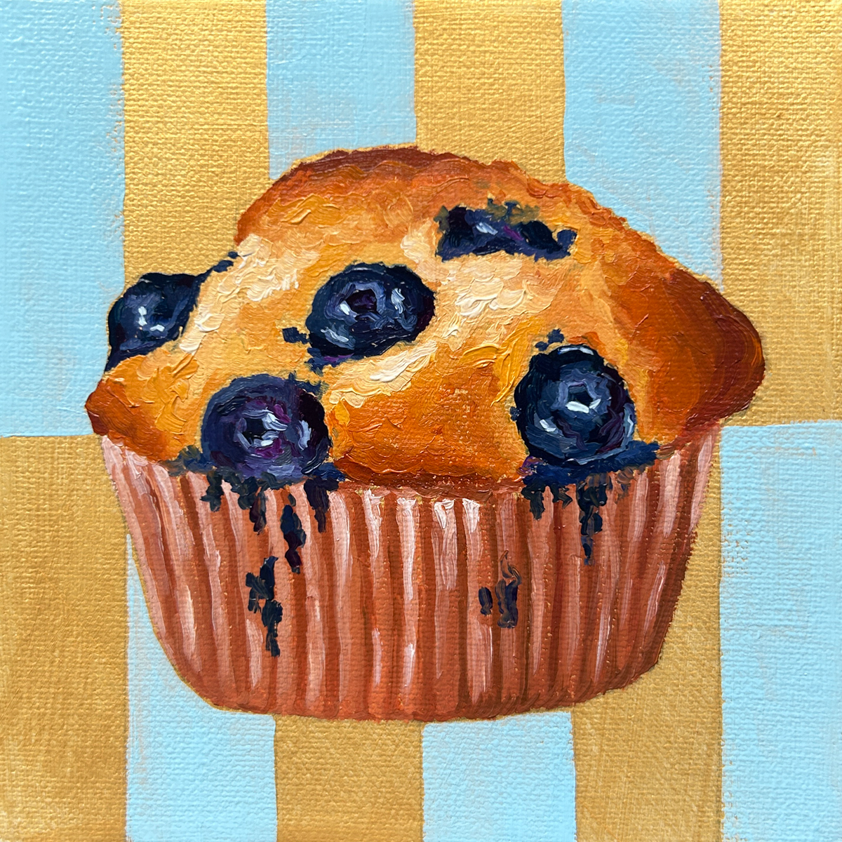 “The Carbivore Collection” - Blueberry muffin original oil painting