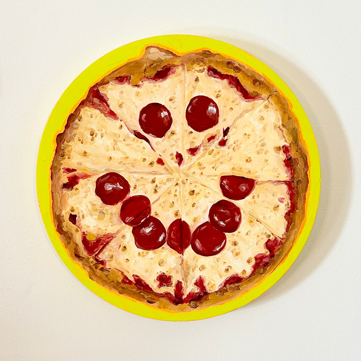 “Happy pizza” original oil painting